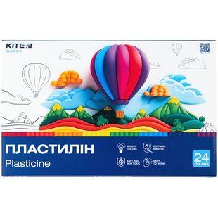 Пластилін, 24 кольори, 480 г. Kite Classic (K-089)