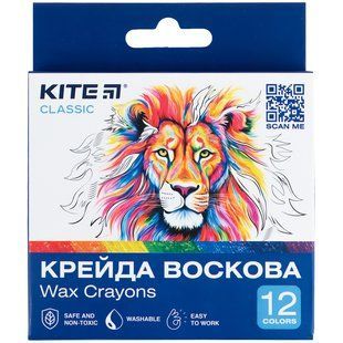 Крейда воскова, 12 кольорів Kite Classic (K-070)
