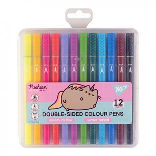 Фломастеры двусторонние Yes 12 цветов "Pusheen" (650561)