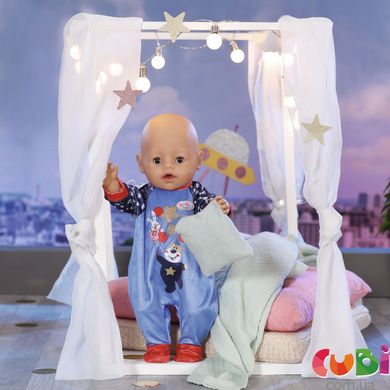 Одяг для ляльки BABY BORN серії День Народження - СВЯТКОВИЙ КОМБІНЕЗОН (на 43 см, синій) (831090-2)