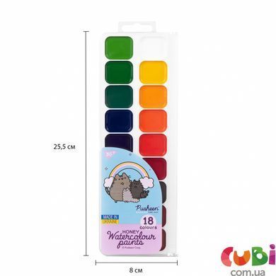 Краски акварельные Yes Pusheen 18 цветов медовые б/п (110276)
