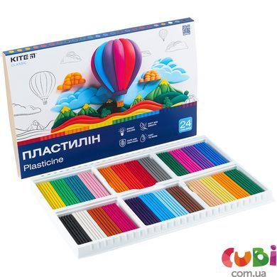 Пластилін, 24 кольори, 480 г. Kite Classic (K-089)