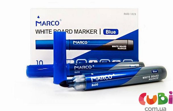 Маркер Board сухостираємий, круглий, синій, Marco, 8600-10CB blue