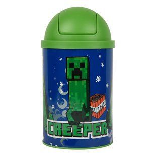 Настольный контейнер для мусора Yes "Minecraft Creeper" металлический, 10х18см (708569)