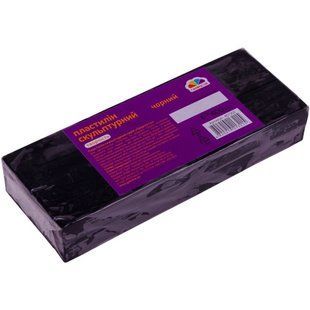 Пластилін скульптурний чорний, 400 г, для творчості, артикул 401302