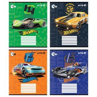 Тетрадь школьная Kite Hot Wheels HW25-235, 12 листов, косая линия