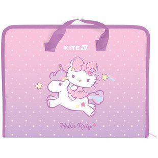 Папка-портфель на молнии Kite Hello Kitty HK25-202-1, 1 отделение, A4