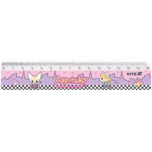 Линейка пластиковая Kite Aggretsuko AR25-090, 15 см