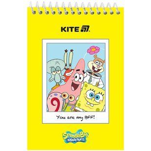 Блокнот на спирали Kite Sponge Bob (SB25-196) A6, 48 листов, без строк, с изображением Спанч Боба