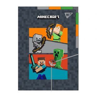 Папка YES А4 с 3 разделителями на резинке Minecraft (492112)