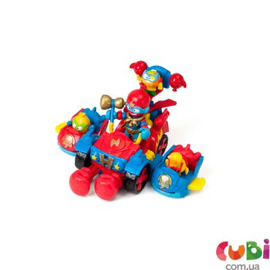Ігровий набір SUPERTHINGS серії «Kazoom Kids» S1 – БАЛУН-БОКСЕР (3 машинки, Казум-кід, 3 фігурки)