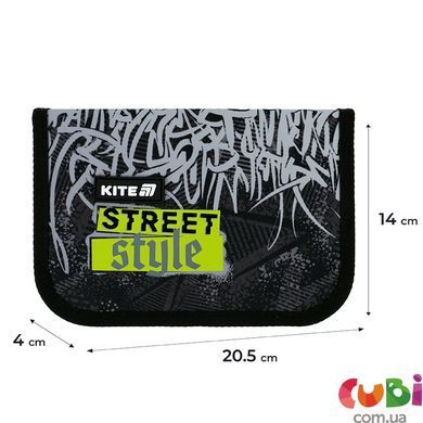 Пенал без наповнення Kite Street Style K25-621-6, 1 відділення, 1 клапан, комбінований