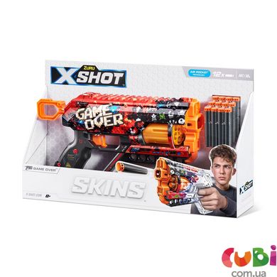 Быстрострельный бластер X-SHOT Skins Griefer Game Over (12 патронов), 36561D