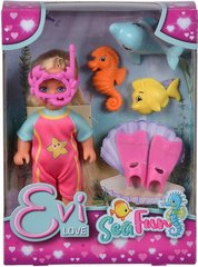 Лялька Еві Морські розваги з ластами та маскою, 3 тваринки, 3+, 573 3565