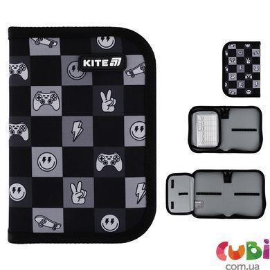 Пенал без наповнення Kite Game On K25-621-4, 1 відділення, 1 відворот, комбінований
