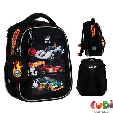 Рюкзак каркасный школьный Kite Education Hot Wheels HW25-555S, комбинированый