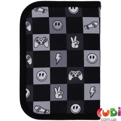 Пенал без наповнення Kite Game On K25-621-4, 1 відділення, 1 відворот, комбінований