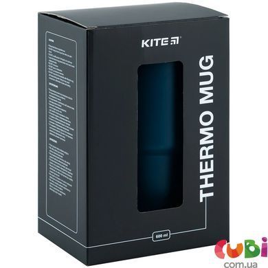 Термокружка с ручкой 600 мл, изумрудного цвета, K24-1207-2
