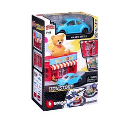 Игровой набор серии Bburago City - МАГАЗИН ИГРУШЕК (магазин игрушек, автомобиль 1:43)