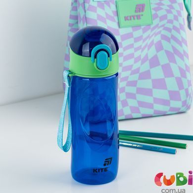 Пляшечка для води Kite, 530 мл, синя (K25-400-3), синій, зелений