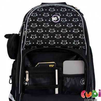 Рюкзак школьный полукаркасный YES S-100 Smiling Cats (559871), комбинированый