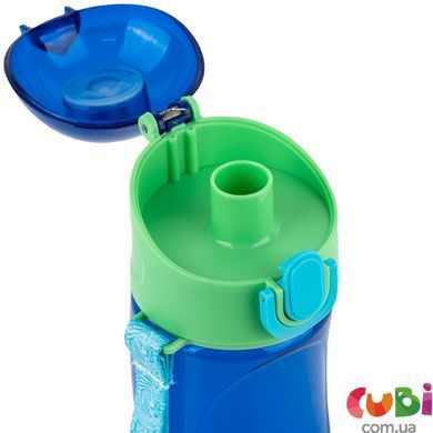 Пляшечка для води Kite, 530 мл, синя (K25-400-3), синій, зелений