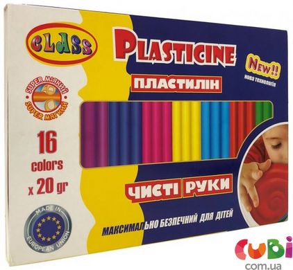 Пластилін CLASS Чисті руки MAXI ECO 16 кольорів (7647С)