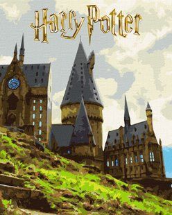 Набор для росписи по номерам WB Harry Potter: Пейзаж Хогвартса с красками металлик 40х50см (KHO5232)