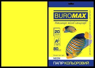 BM.2721520-08 Папір кольоровий А4, 80г м2, NEON, жовтий, 20л.