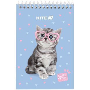 Блокнот на спирали Kite Studio Pets SP25-196, А6, 48 листов, неразмеченный
