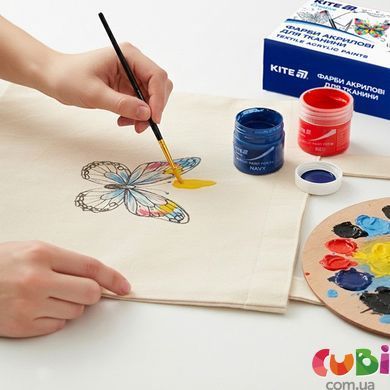 Фарби акрилові для тканини Kite Creative (K-277), 6 кольорів, 20 мл
