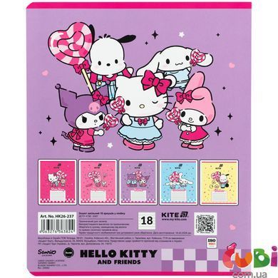 Зошит шкільний Kite Hello Kitty and Friends (HK26-237), 18 аркушів, лінія