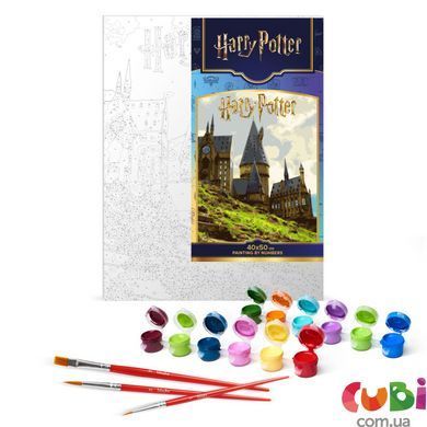 Набор для росписи по номерам WB Harry Potter: Пейзаж Хогвартса с красками металлик 40х50см (KHO5232)