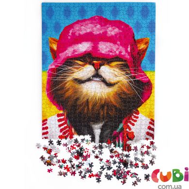 Пазлы "Радостный кот в розовой панаме" DT1000-07