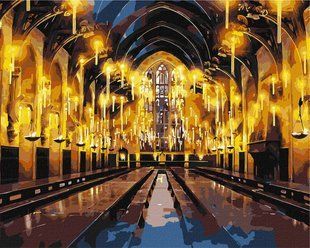 Набор для росписи по номерам WB Harry Potter: Большой зал с красками металлик 40х50см (KHO5233)