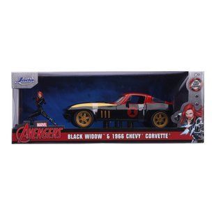 Металлическая машина Jada Marvel "Мстители" Шевроле Корвет (1966) с фигуркой Черной вдовы, 1:24, (253225014)