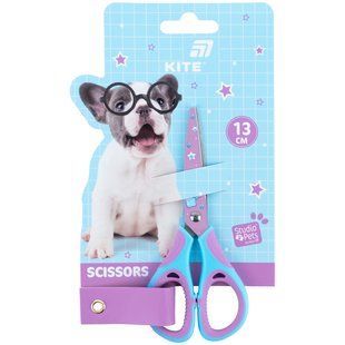 Ножиці дитячі з гумовими вставками і малюнком на лезі Kite Studio Pets (SP26-148), 13 см
