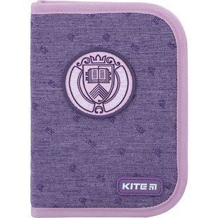 Пенал Kite с 1 отделением и 2 отворотами, с наполнением, 622 College Line girl (К22-622H-1), комбинированый