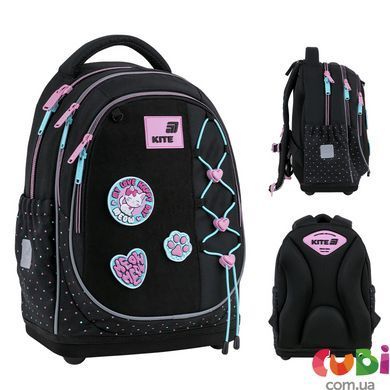 Набір рюкзак + пенал +сумка для взуття Kite 724 Pretty Kitty (SET_K26-724S-1), Чорний