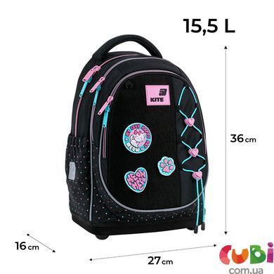 Набір рюкзак + пенал +сумка для взуття Kite 724 Pretty Kitty (SET_K26-724S-1), Чорний