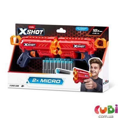 Набор бластеров Excel Double Micro 2.0 (16 стрел) артикул 36727R, X-Shot