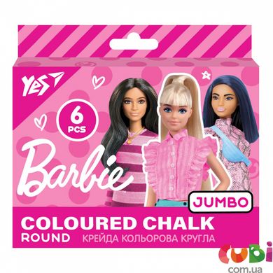 Крейда кольорова YES Barbie 6 шт, JUMBO, 400463