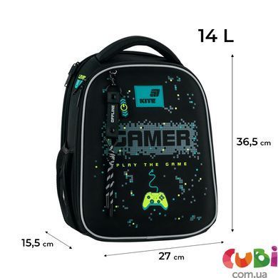 Рюкзак Kite Education каркасний 555 Play the Game (K26-555S-9), Чорний