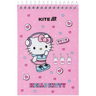 Блокнот на спирали Kite Hello Kitty HK25-196-1, A6, 48 листов, без линий