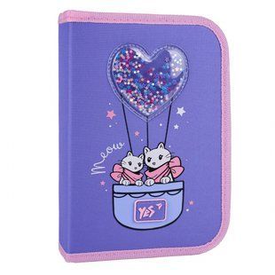 Пенал жесткий YES одинарный с двумя клапанами HP-04 Purr Meow (533624)