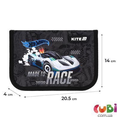 Пенал без наповнення Kite Hot Wheels HW25-621, 1 відділення, 1 відворот, комбінований