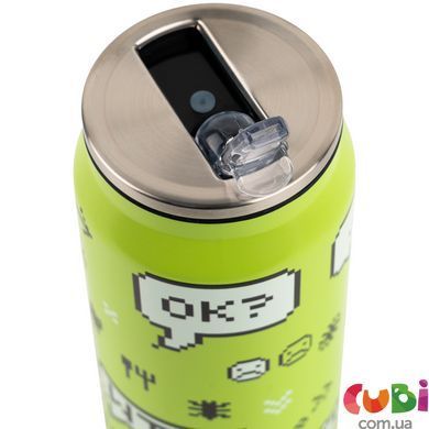 Термочашка з трубочкою Kite Game over (K25-1264-1), 500мл, cалатний