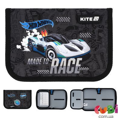Пенал без наповнення Kite Hot Wheels HW25-621, 1 відділення, 1 відворот, комбінований