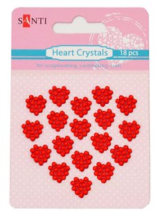 Набір кристалів самоклеючих сердечка червоні, 18 шт (952665)