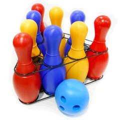 Набір для гри в боулінг COLOR plast 9 кеглів і куля (0732)